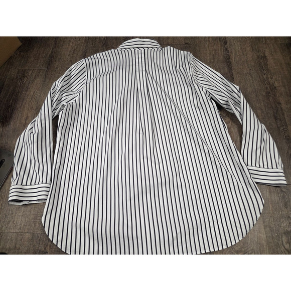 Chico's Black White Stripe Button Blouse Shirt Size 3 - XL 16/18 - Picture 4 of 4
